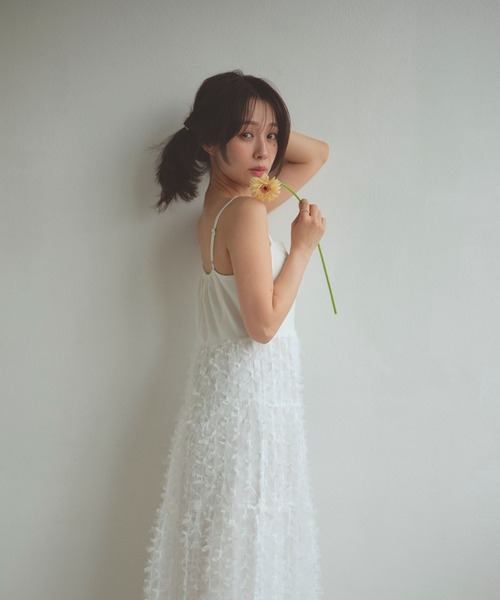 N WITH.（エヌウィズ）の「チュールキャミワンピース（ワンピース・レディース・ブラック/ホワイト・SMALL/MEDIUM）」の10枚目の写真