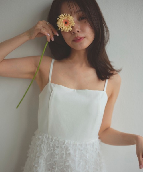 N WITH.（エヌウィズ）の「チュールキャミワンピース（ワンピース・レディース・ブラック/ホワイト・SMALL/MEDIUM）」の11枚目の写真