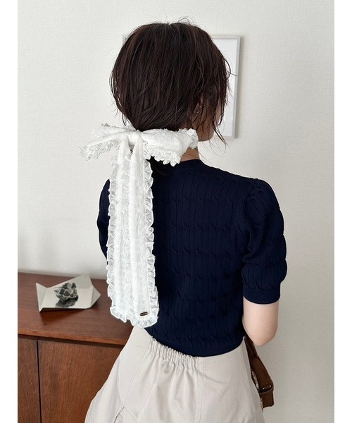 LILY BROWN（リリーブラウン）の「Lily Bearケーブルニットプル