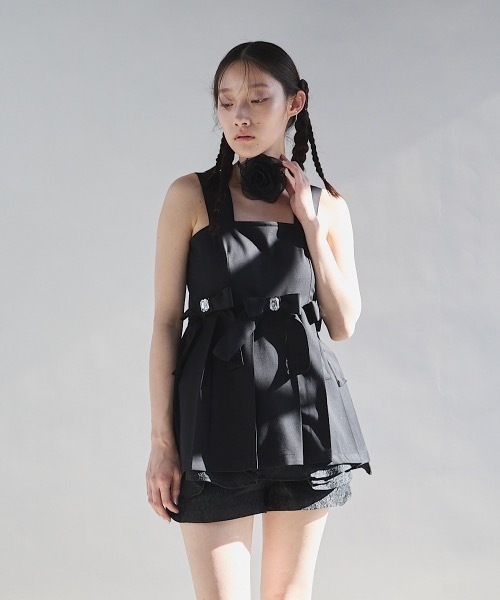 PAIN（ペイン）の「スーツプリーツビジューリボンミニワンピース（ワンピース・レディース・ブラック/グレー/ホワイト・FREE）」の15枚目の写真