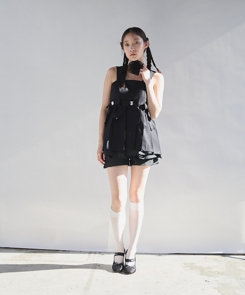 PAIN（ペイン）の「スーツプリーツビジューリボンミニワンピース（ワンピース・レディース・ブラック/グレー/ホワイト・FREE）」の12枚目の写真