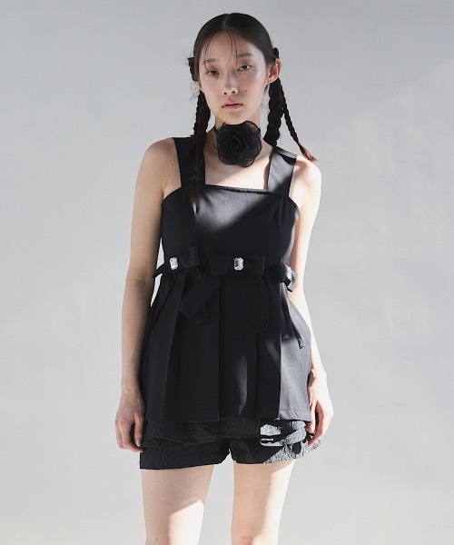 PAIN（ペイン）の「スーツプリーツビジューリボンミニワンピース（ワンピース・レディース・ブラック/グレー/ホワイト・FREE）」の10枚目の写真