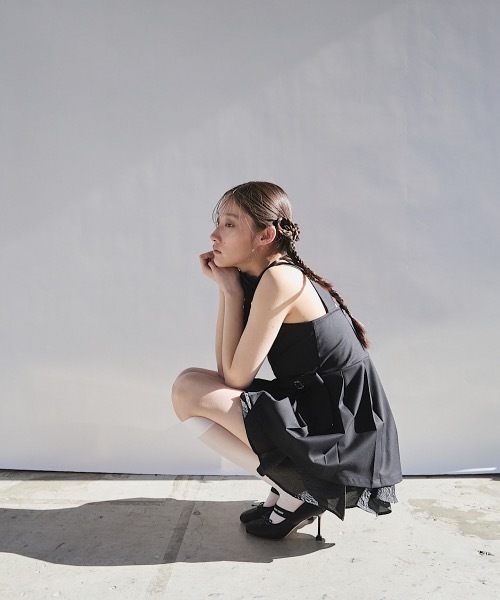 PAIN（ペイン）の「スーツプリーツビジューリボンミニワンピース（ワンピース・レディース・ブラック/グレー/ホワイト・FREE）」の7枚目の写真