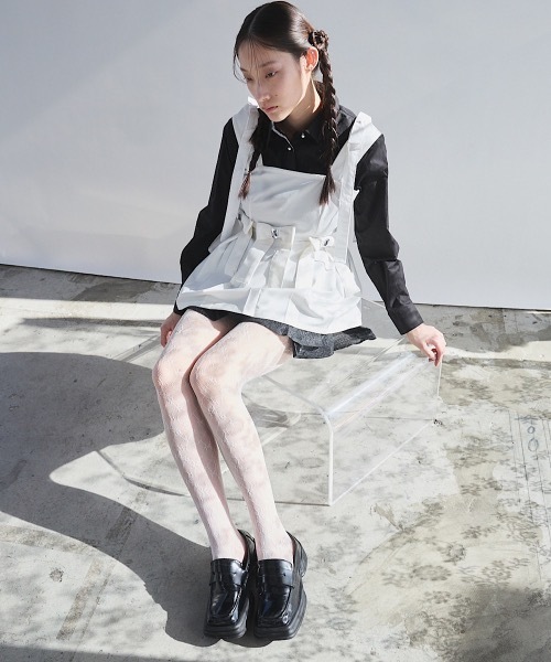 PAIN（ペイン）の「スーツプリーツビジューリボンミニワンピース（ワンピース・レディース・ブラック/グレー/ホワイト・FREE）」の4枚目の写真