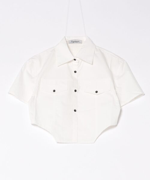Figments（フィグメンツ）の「アジャスタータイ半袖シャツ（シャツ/ブラウス・レディース・ホワイト・FREE）」の15枚目の写真