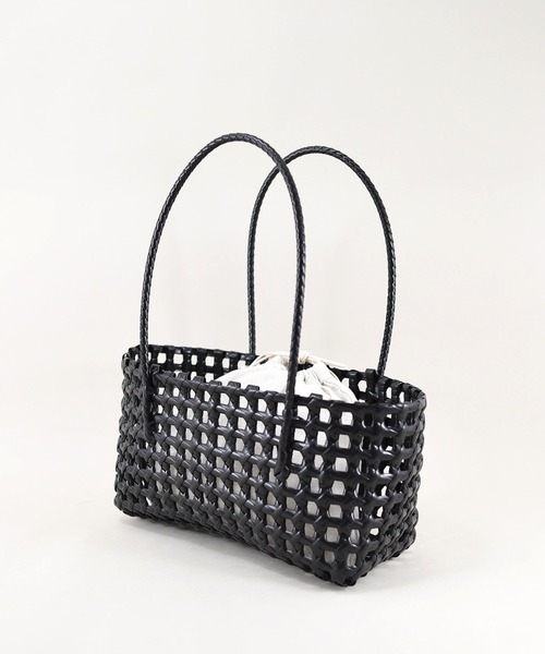 styiro（スタイロ）の「メッシュメルカドバッグ/巾着付き（かごバッグ・レディース・レッド/ベージュ/グリーン/ブラック・FREE）」の2枚目の写真