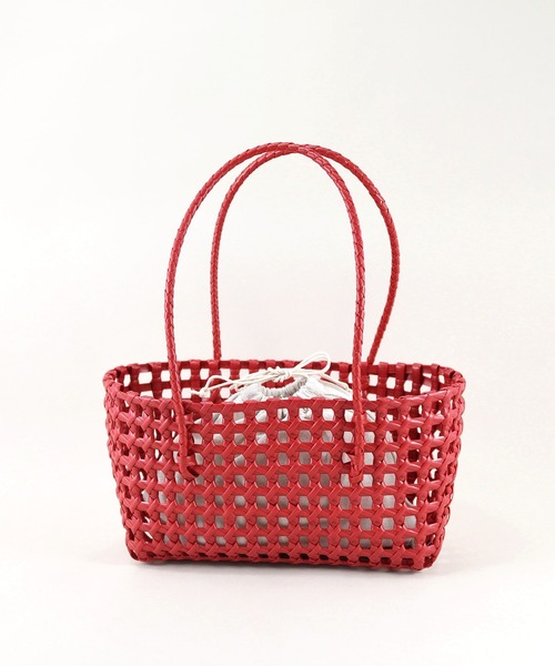 styiro（スタイロ）の「メッシュメルカドバッグ/巾着付き（かごバッグ・レディース・レッド/ベージュ/グリーン/ブラック・FREE）」の5枚目の写真