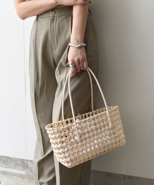 styiro（スタイロ）の「メッシュメルカドバッグ/巾着付き（かごバッグ・レディース・レッド/ベージュ/グリーン/ブラック・FREE）」の20枚目の写真