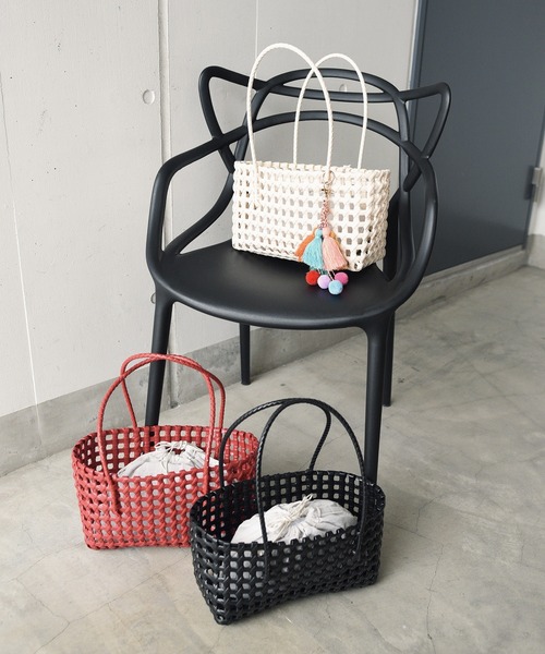 styiro（スタイロ）の「メッシュメルカドバッグ/巾着付き（かごバッグ・レディース・レッド/ベージュ/グリーン/ブラック・FREE）」の22枚目の写真