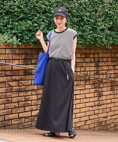 FREAK'S STORE(フリークスストア)の「限定展開 FREAK'S STORE OUTDOORS DRYMIX ドライミックス マキシスカート(吸水速乾・接触冷感・UVカット)(スカート・レディース・オレンジ/ブラック/オリーブ/グレー・SMALL/MEDIUM)」の10枚目の写真