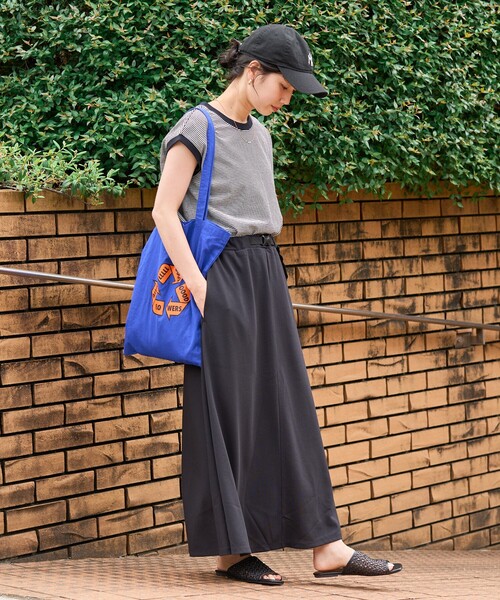 FREAK'S STORE(フリークスストア)の「限定展開 FREAK'S STORE OUTDOORS DRYMIX ドライミックス マキシスカート(吸水速乾・接触冷感・UVカット)(スカート・レディース・オレンジ/ブラック/オリーブ/グレー・SMALL/MEDIUM)」の12枚目の写真