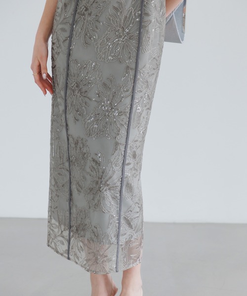 Leja(レジャ)の「【LEJA】アシンメトリーシアーフラワードレスワンピース美脚効果結婚式 パーティードレス 成人式 二次会 同窓会 お呼ばれ オケージョン 20代 30代(ドレス・レディース・グレー/ブラック/グリーン・SMALL/MEDIUM)」の12枚目の写真