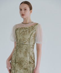 Leja（レジャ）の「【LEJA】アシンメトリーシアーフラワードレスワンピース美脚効果結婚式 パーティードレス 成人式 二次会 同窓会 お呼ばれ オケージョン 20代 30代（ドレス）」