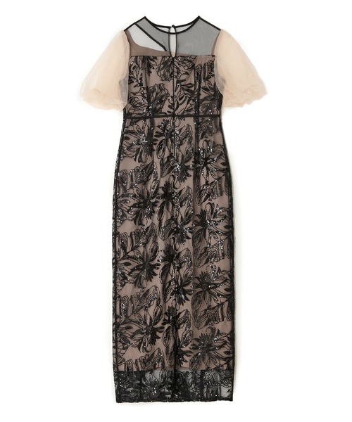 アシンメトリーシアーフラワードレス結婚式パーティー成人式デート二次会 レジャ Leja アシンメトリーシアーフラワードレス美脚効果結婚式