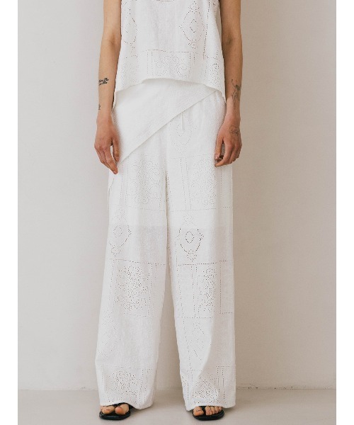 CREDONA クレドナ タックパンツ ホワイト Sサイズ ACETATE GURKHA PANTS/アセテートグルカパンツ（スラックス