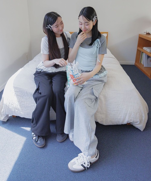 3.3 Field Trip （3.3フィールドトリップ）の「3.3 Field Trip／スウェットカーゴパンツ（カーゴパンツ・レディース・ブラック/グレー・FREE）」の5枚目の写真