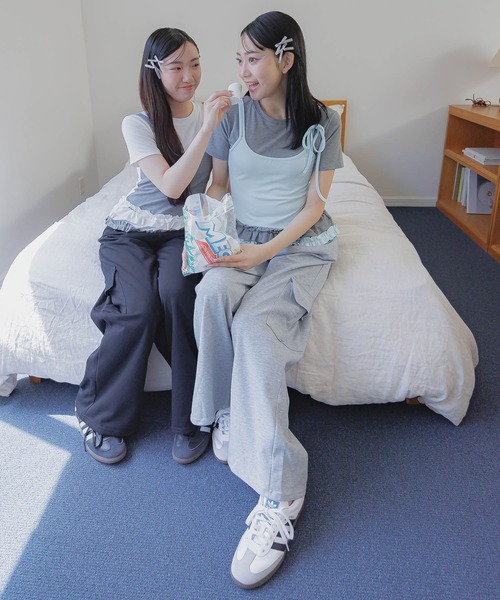 3.3 Field Trip （3.3フィールドトリップ）の「3.3 Field Trip／スウェットカーゴパンツ（カーゴパンツ・レディース・ブラック/グレー・FREE）」の6枚目の写真