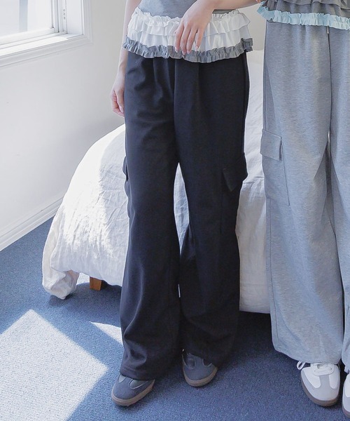 3.3 Field Trip （3.3フィールドトリップ）の「3.3 Field Trip／スウェットカーゴパンツ（カーゴパンツ・レディース・ブラック/グレー・FREE）」の18枚目の写真