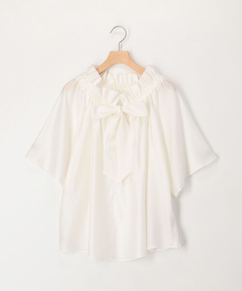 MICO COULIER(ミコクリエ)の「《セットアップ対応》シルキーローンフレアースリーブブラウス(シャツ/ブラウス・レディース・オフホワイト/ライトグリーン/チャコールグレー・38)」の22枚目の写真