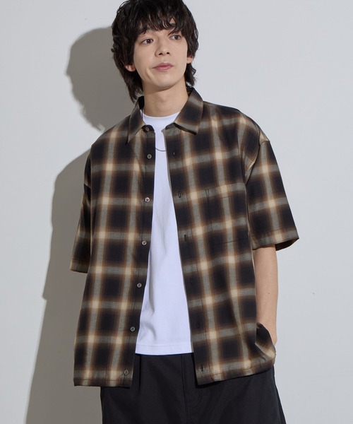 セール】【SLICK/スリック】Ombre Check Drawstring Shirt