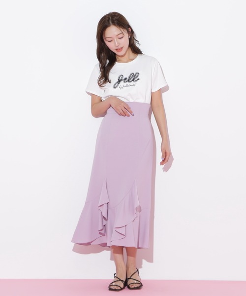 JILL by JILL STUART(ジルバイジルスチュアート)の「◇チュールフリルロゴTシャツ(Tシャツ/カットソー・レディース・ホワイト/ブラック・FREE)」の19枚目の写真