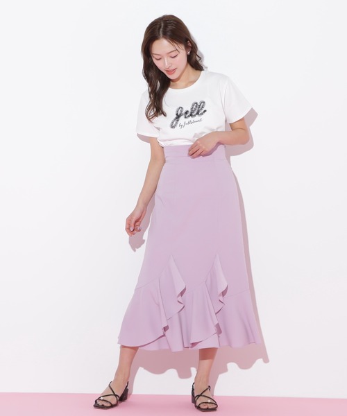 JILL by JILL STUART(ジルバイジルスチュアート)の「◇チュールフリルロゴTシャツ(Tシャツ/カットソー・レディース・ホワイト/ブラック・FREE)」の17枚目の写真