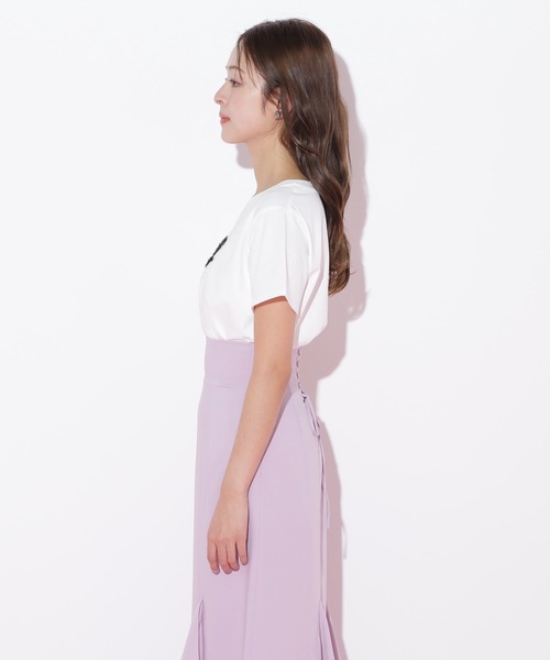 JILL by JILL STUART(ジルバイジルスチュアート)の「◇チュールフリルロゴTシャツ(Tシャツ/カットソー・レディース・ホワイト/ブラック・FREE)」の16枚目の写真