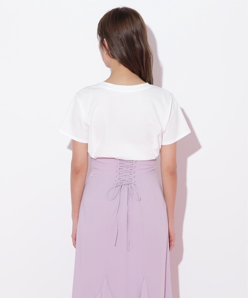JILL by JILL STUART(ジルバイジルスチュアート)の「◇チュールフリルロゴTシャツ(Tシャツ/カットソー・レディース・ホワイト/ブラック・FREE)」の15枚目の写真