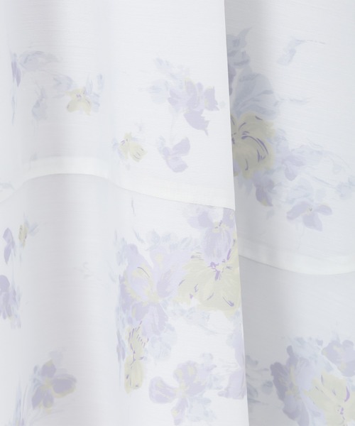 31 Sons de mode（トランテアン　ソン　ドゥ　モード）の「花柄オフショルシアーワンピース（ワンピース・レディース・オフホワイト/クリーム/サックスブルー・S/M）」の15枚目の写真