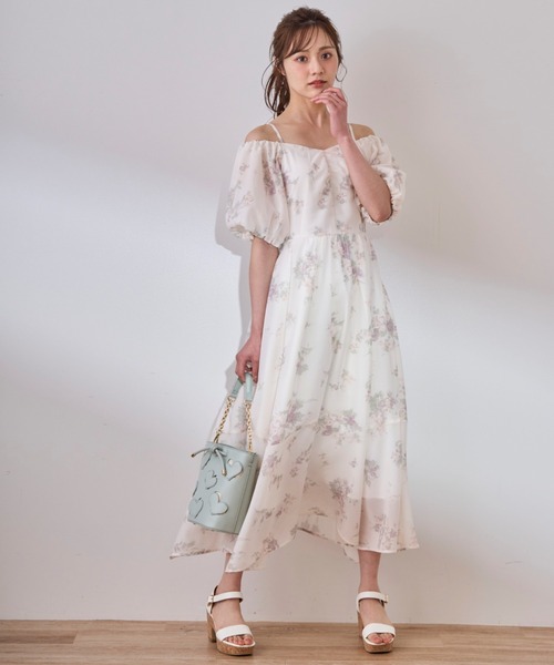 セール】花柄オフショルシアーワンピース（ワンピース）｜31