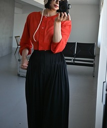 WILLFULLY（ウィルフリー）の「sheer round neck multi button cardigan（カーディガン/ボレロ）」