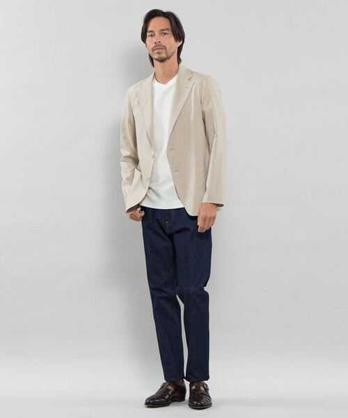 MACKINTOSH LONDON（マッキントッシュ ロンドン）の「シャーリングジャカードTシャツ（Tシャツ/カットソー・メンズ・ブルー系その他4/ブラック/ホワイト・M/L/XL）」の5枚目の写真