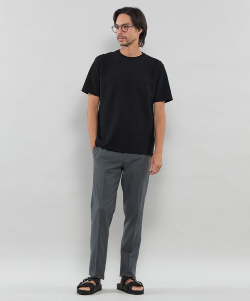 MACKINTOSH LONDON（マッキントッシュ ロンドン）の「シャーリングジャカードTシャツ（Tシャツ/カットソー・メンズ・ブルー系その他4/ブラック/ホワイト・M/L/XL）」の6枚目の写真