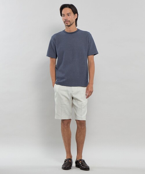 MACKINTOSH LONDON（マッキントッシュ ロンドン）の「シャーリングジャカードTシャツ（Tシャツ/カットソー・メンズ・ブルー系その他4/ブラック/ホワイト・M/L/XL）」の8枚目の写真