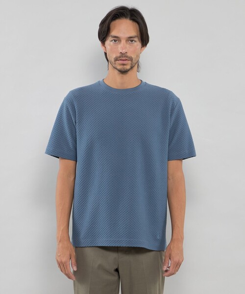 MACKINTOSH LONDON（マッキントッシュ ロンドン）の「シャーリングジャカードTシャツ（Tシャツ/カットソー・メンズ・ブルー系その他4/ブラック/ホワイト・M/L/XL）」の9枚目の写真