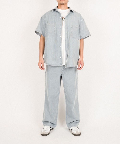 #Re:room（リルーム）の「ヒッコリーペインターワイドデニムパンツ（デニムパンツ・メンズ・ブルー/ブラック・MEDIUM/LARGE/SMALL）」の10枚目の写真