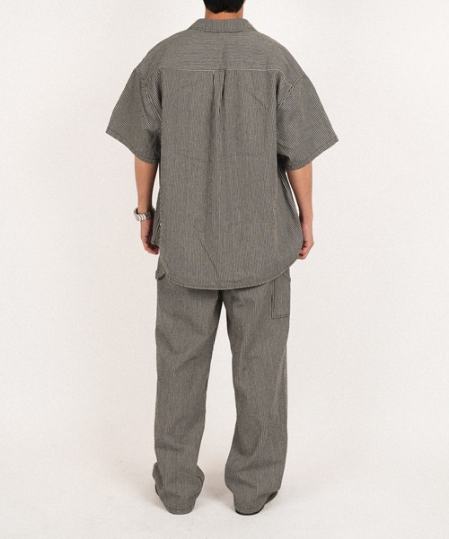 #Re:room（リルーム）の「ヒッコリーペインターワイドデニムパンツ（デニムパンツ・メンズ・ブルー/ブラック・MEDIUM/LARGE/SMALL）」の12枚目の写真