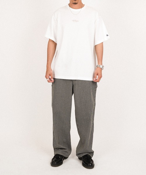 #Re:room（リルーム）の「ヒッコリーペインターワイドデニムパンツ（デニムパンツ・メンズ・ブルー/ブラック・MEDIUM/LARGE/SMALL）」の3枚目の写真