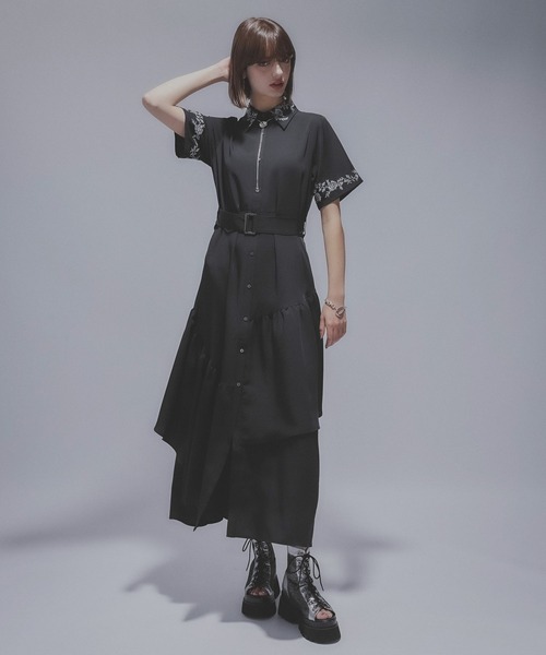 HARE（ハレ）の「アシメフリルシシュウワンピース(HARE