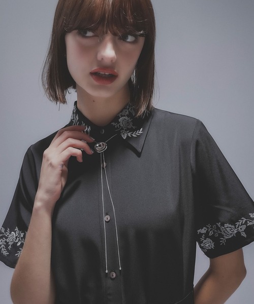 HARE（ハレ）の「アシメフリルシシュウワンピース(HARE)（ワンピース