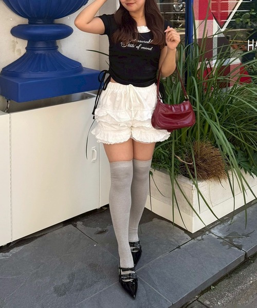 Another Branch olive des olive（アナザーブランチオリーブデオリーブ）の「【新色登場！】【@re.__mi23セレクト】ドロストドッキングT（Tシャツ/カットソー・レディース・アイボリー/ブラック/サックスブルー/ブラウン/ドット/ブラック系その他・FREE）」の11枚目の写真