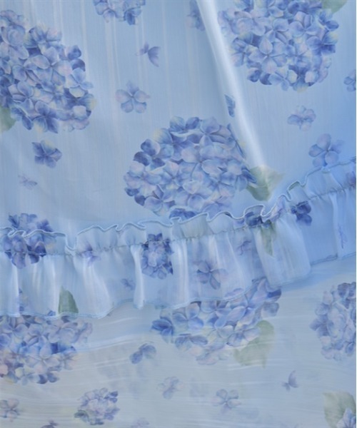 紫陽花柄シアーストライプスカート（スカート）｜axes femme