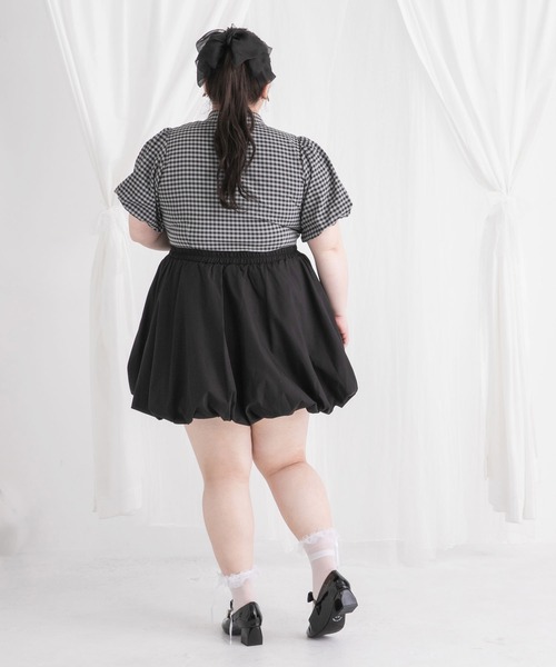 DearMyLoveWhip(ディアマイラブホイップ)の「【大きいサイズ】リボン付角襟シャツブラウス(シャツ/ブラウス・レディース・ブラック/チェック/ホワイト・6L/5L/4L)」の21枚目の写真