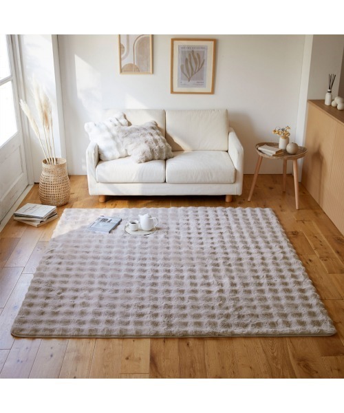 ドラえもん様　新品！LOWYA フェイクラビットファー 絨毯 ドラえもん様 新品！LOWYA フェイクラビットファー 絨毯 楽天市場