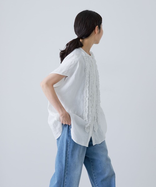 かぐれ　リネンフリルフレンチワイドシャツ　アーバンリサーチドアーズ 専用】新品タグ付き リネンフリルフレンチワイドシャツ アーバン