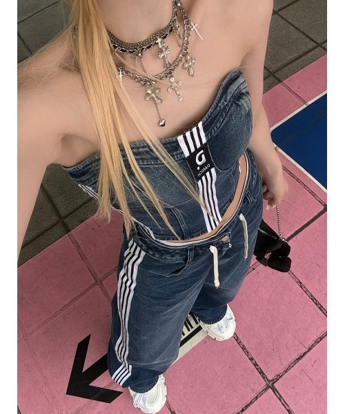 Darich リメイクライクデニムベアトップ 新品未使用タグ付き リメイクライクデニムベアトップ（その他トップス）｜Darich