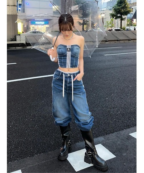 リメイクライクデニムベアトップ（その他トップス）｜Darich