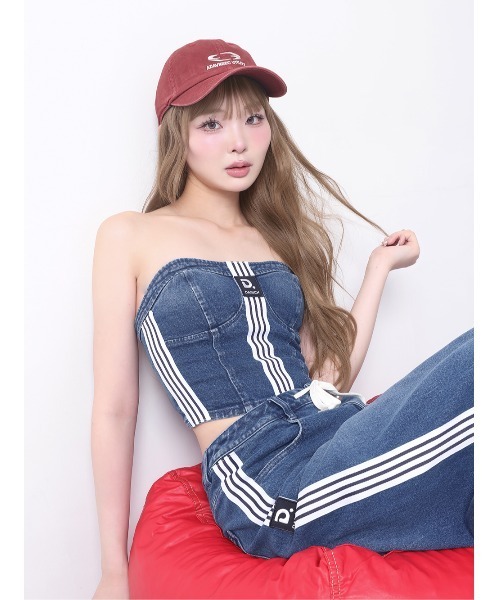 Darich リメイクライクデニムベアトップ 新品未使用タグ付き リメイクライクデニムベアトップ（その他トップス）｜Darich
