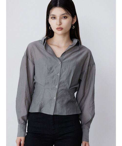 MURUA（ムルーア）の「マルチウェイシアーシャツ（シャツ/ブラウス・レディース・その他/グレー/ホワイト/ライトグリーン・FREE）」の3枚目の写真