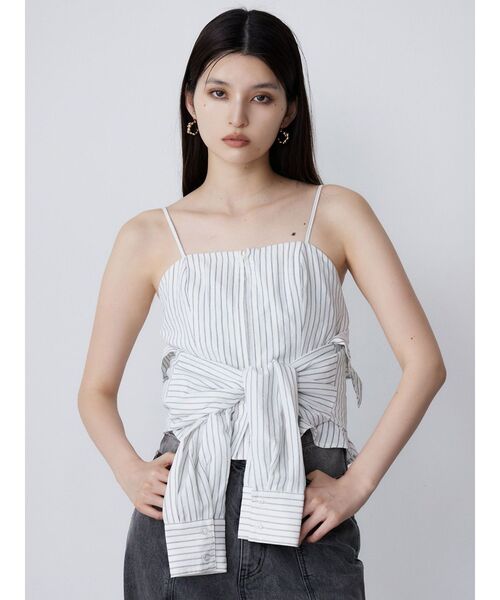 MURUA（ムルーア）の「マルチウェイシアーシャツ（シャツ/ブラウス・レディース・その他/グレー/ホワイト/ライトグリーン・FREE）」の7枚目の写真